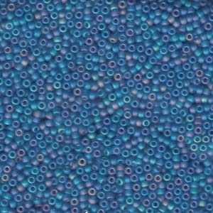 kelliesbeadboutique.com | 11/0 Miyuki  Matte Transparent Capri Blue AB Seed Beads