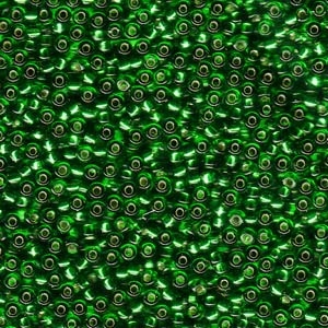 kelliesbeadboutique.com | 11/0 Green Silver Lined Miyuki Seed Beads