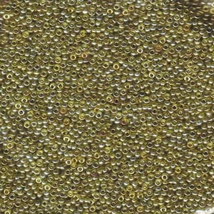 15/0 Miyuki Seed Beads Trans Gold/Olive Lustre