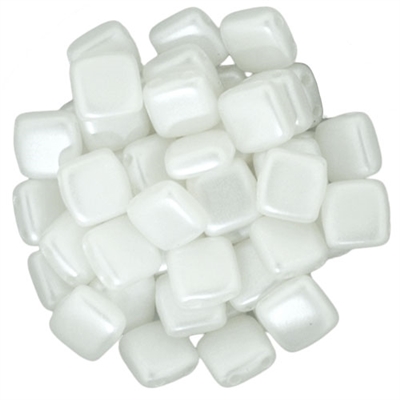 CzechMates Pearl Coat Snow Tile Bead 6mm