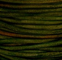 kelliesbeadboutique.com | Natural Dark Green Round Leather Cording
