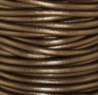 kelliesbeadboutique.com | Kansa Metallic Round Leather Cording