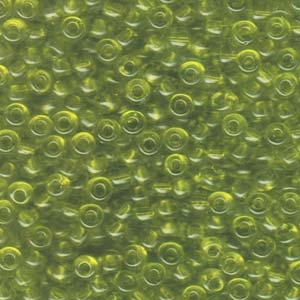 kelliesbeadboutique.com | 6/0 Miyuki Transparent Pale Lime Green Seed Beads