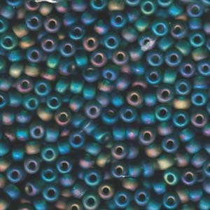 kelliesbeadboutique.com | 6/0 Miyuki Matte Transparent Emerald AB Seed Beads