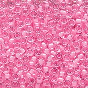 kelliesbeadboutique.com | 6/0 Miyuki Pink Lined Crystal Seed Beads