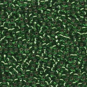 8/0 Miyuki Seed Beads Lt Green Transparent S/L