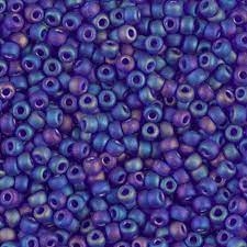 kelliesbeadboutique.com | 8/0 Miyuki Matte Trans Cobalt AB Seed Beads