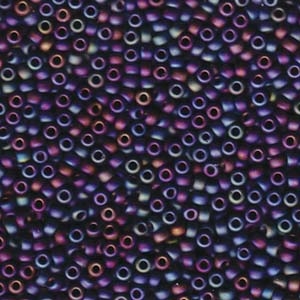 8/0 Black Matte Transparent AB Miyuki Seed Beads