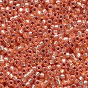 8/0 Duracoat Peach Silver Lined Miyuki Seed Beads