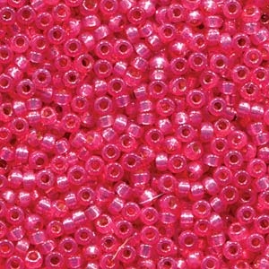 8/0 Duracoat Hot Pink Silver Lined Lined Miyuki Seed Beads