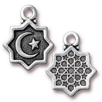 kelliesbeadboutique.com | TierraCast Crescent Moon and Star Drop