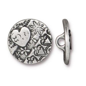 kelliesbeadboutique.com | TierraCast Amor Round Button