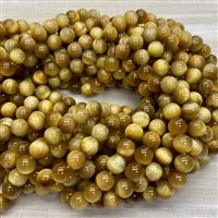 kelliesbeadboutique.com | 8mm Golden Tigers Eye - Half Strands