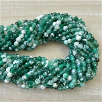 kelliesbeadboutique.com | 4mm Faceted Green Agate - Dyed