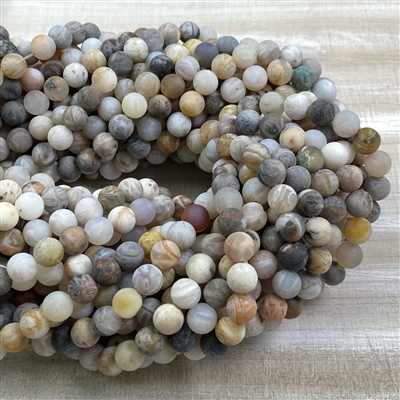 kelliesbeadboutique.com | 8mm Matte Bamboo Agate Strands