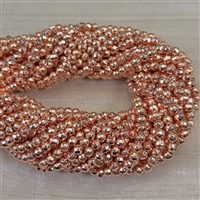 kelliesbeadboutique.com | 4mm Faceted Rose Gold Coated Hematite Strands