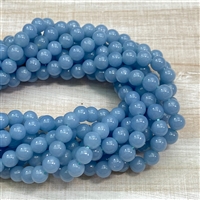 kelliesbeadboutique.com | 6mm Blue Angelite - Half Strands