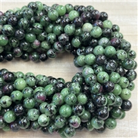 kelliesbeadboutique.com | 8mm Ruby in Zoisite Strands