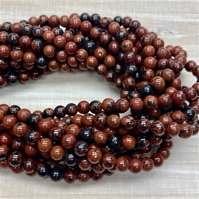 kelliesbeadboutique.com | 6mm Mahogany Obsidian Strands