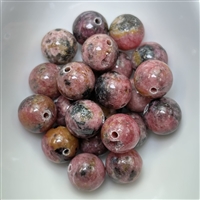 kelliesbeadboutique.com | 8mm Brazilian Rhodonite - Half Strands