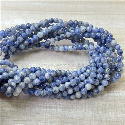 kelliesbeadboutique.com | 4mm Blue Spot Jasper Strands