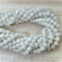 kelliesbeadboutique.com | 6mm Faceted White Moonstone - Half Strands