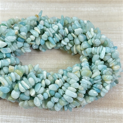 kelliesbeadboutique.com | 5-8mm Chinese Amazonite Chip Strands