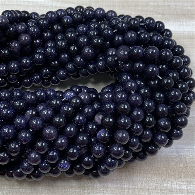 kelliesbeadboutique.com | 8mm Blue Goldstone Strands