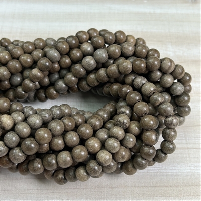 kelliesbeadboutique.com | 8mm Gray Wood Bead Strands