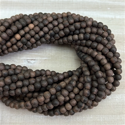 6mm Matte Ebony Wood Bead Strands