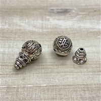 kelliesbeadboutique.com | Antique Silver 3 Hole Guru Bead Set