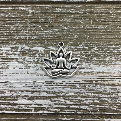 kelliesbeadboutique.com | Antique Silver Yoga Pose Charm