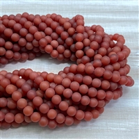 8mm Matte Carnelian Strands