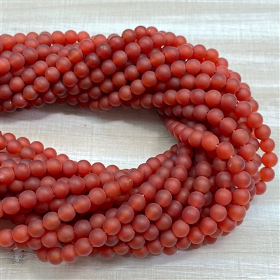 6mm Matte Carnelian Strands