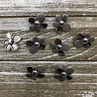 Silver Flower Buttons