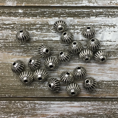 Antique Silver 8mm x 6.5mm Bead