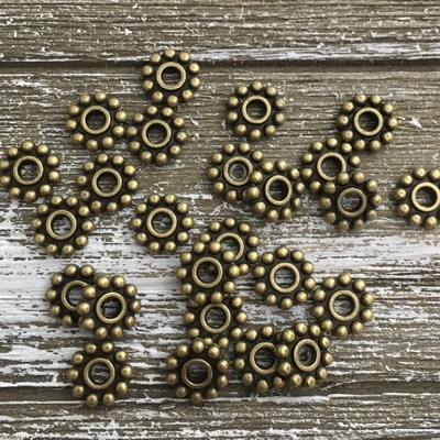 Antique Bronze 10mm Flower Spacer Bead