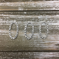 Oval Hammered Silver Rings