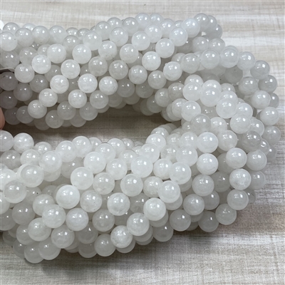 kelliesbeadboutique.com | 8mm Natural White Jade Strands