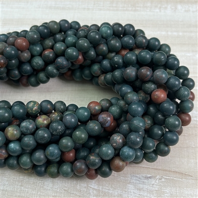 kelliesbeadboutique.com | 8mm Matte Bloodstone Strands