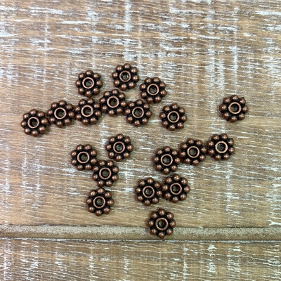 6mm Antique Copper Daisy Spacers