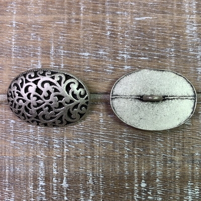 Large Oval Filigree Button