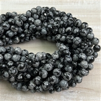 8mm Snowflake Obsidian Strands