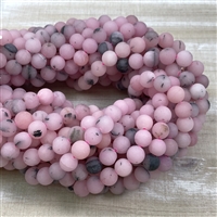 kelliesbeadboutique.com | 8mm Matte Cherry Blossom Jasper Strands