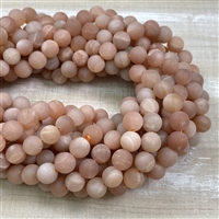 kelliesbeadboutique.com | 8mm Matte Peach Moonstone Strands