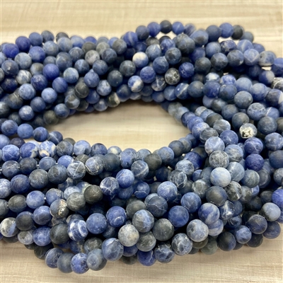 kelliesbeadboutique.com | 6mm Matte Sodalite Strands