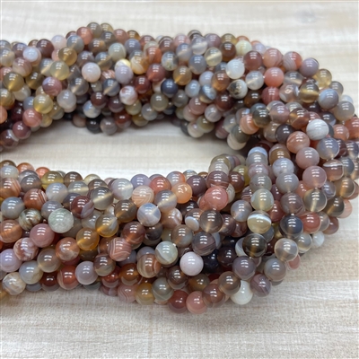 kelliesbeadboutique.com | Grade A 6mm Botswana Agate Strands