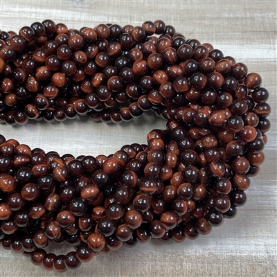 kelliesbeadboutique.com | 6mm Red Tigers Eye Strands