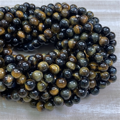 kelliesbeadboutique.com | 8mm Blue Gold Tigers Eye Strands