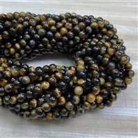 kelliesbeadboutique.com | 6mm Blue Gold Tigers Eye Strands